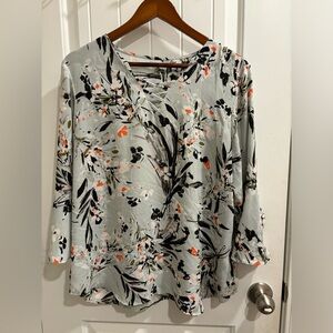 Light green polyester blouse